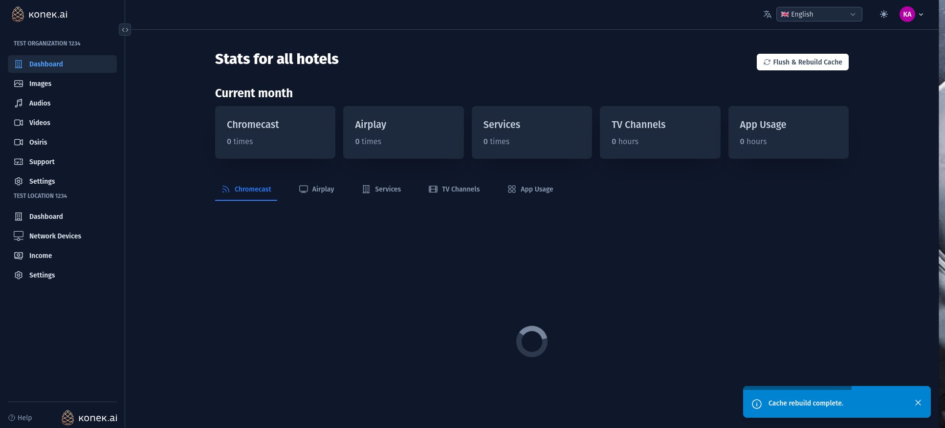 Konek portal on computer - real-time dashboard